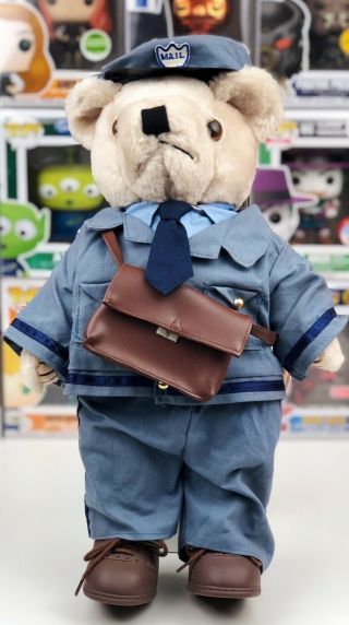 Rare 1990 Tender Heart Treasures Jointed Mailman Teddy Bear Plush Stuffed Toy