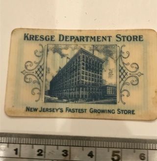 Vintage Rare Early Celluloid Credit Charge Card - Kresge Dept Store,  Newark,  Nj