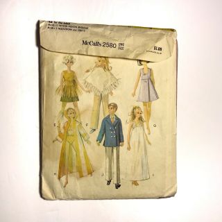 Vintage McCall ' s Sewing Pattern 2580 Barbie 11 1/2 