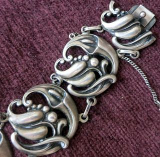 Rare Viking Craft Sterling Vintage Bracelet - 44 Gr,  1 3/16 " W.  6 3/8 " Wearable