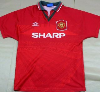 Manchester United 1994 1996 Home Shirt Ultra Rare Umbro Sharp (m)