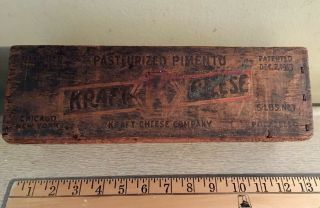 Vintage 5 Lb Kraft Cheese Box,  Dated 1919,  Wooden,  Primitive