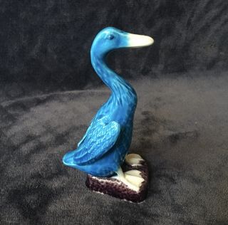 Antique Chinese Turquoise Glazed Porcelain Majolica Mud Duck Statue