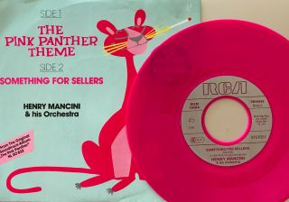 Rare - Henry Mancini - The Pink Panther Theme - Rca 45rpm On Red Vinyl - Germany