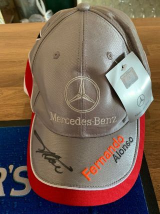 Rare F1 Signed Cap Fernando Alonso No.  1 Mclaren Mercedes Benz 2007 (100)