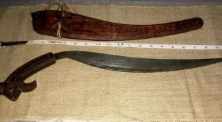 Rare Carved Antique Philippines Lahot Short Sword