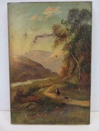 Really Old Painting Oil Landscape Signed 1902