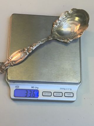 Antique Victorian Art Nouveau Lily Sterling Silver Fancy Elaborate 33.  6 Gm Spoon