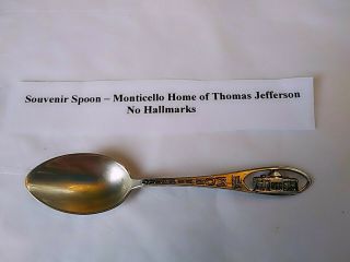 Collector/souvenir Spoon Monticello Cut - Out Home Of Thomas Jefferson Vintage