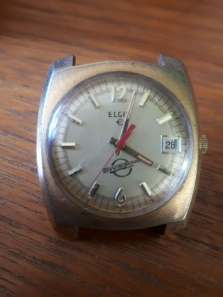 Mens Rare Vintage Elgin Swissonic 60 