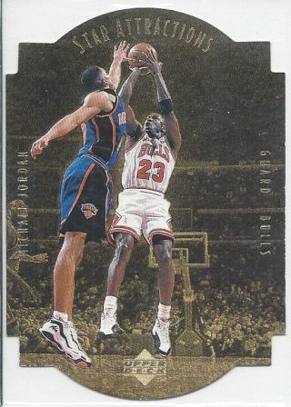 1997 - 98 Upper Deck Star Attractions Gold Michael Jordan Card Sa1 Rare Bulls