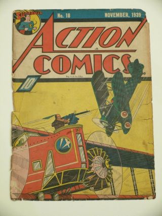 Action Comics 18 Superman 1939 Front Cover Only Golden Age Comics Rare