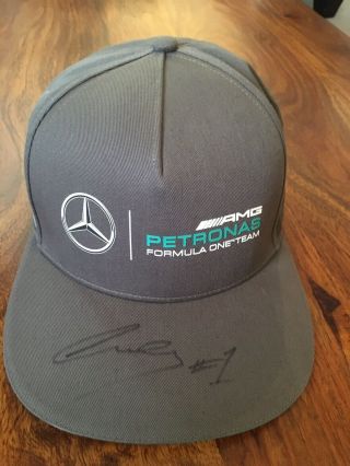 V - Rare Lewis Hamilton Mercedes Amg Petronas Formula One Team Cap Signature 1