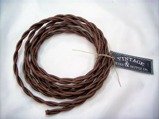 Brown 7ft Cloth Covered Twisted Wire - Antique Radio Restoration Cord Rewire