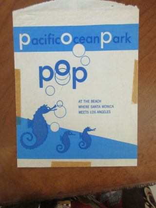 Rare Old Pacific Ocean Park Envelope/pop Santa Monica Ca Seahorse Amusement Park