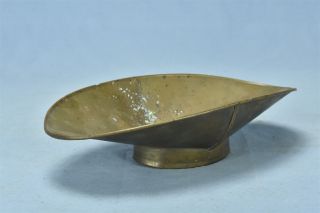 Antique Brass Confectioners Candy Scale Pan Scoop Flat Bottom Stand Htf 05368