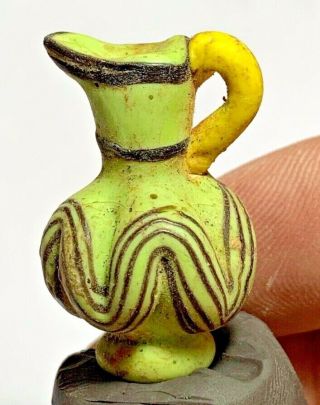 Museum Quality Phoenician Glass Colored Bottle Circa 1000 - 700 Bc 13gr 35.  6mm