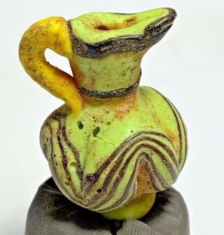 MUSEUM QUALITY PHOENICIAN GLASS COLORED BOTTLE CIRCA 1000 - 700 BC 13gr 35.  6mm 3