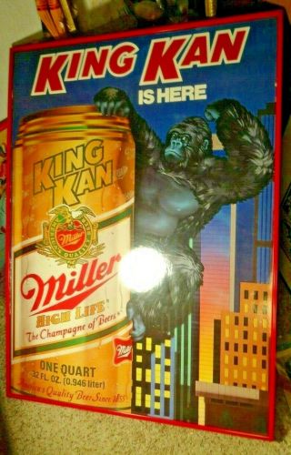 King Kan (king Kong) Miller Beer Sign - Quite Rare And A Piece