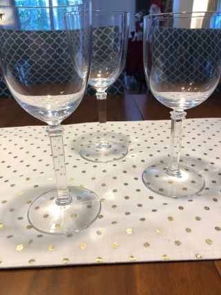 Set Of 3 Rare Tiffany & Co Hampton Square Stem White Wine Glass Collectible