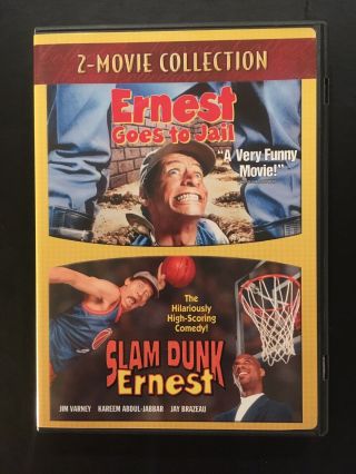 Slam Dunk Ernest & Goes To Jail Nm 2 - Dvd Set Kareem Abdul - Jabbar Jim Varney Rare
