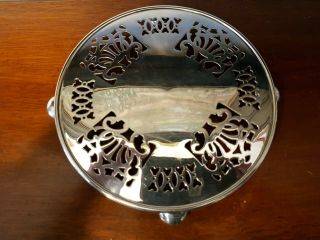 Vintage Silver Plate Epns Tea Pot Stand With Feet