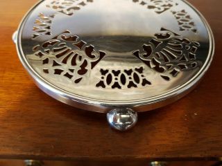 Vintage Silver Plate EPNS Tea Pot Stand with Feet 2
