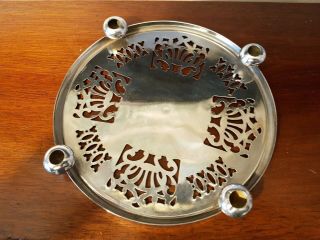 Vintage Silver Plate EPNS Tea Pot Stand with Feet 3