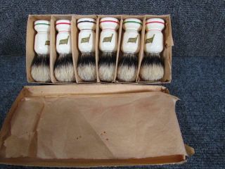 6 Antique Porcelain Shaving Brushes,  Cerd Pura,  Germany