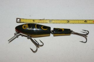 Vintage L&s Bass Master Model 15 Jointed Fishing Lure Frog Color