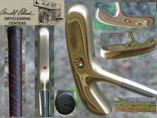 Classic Rare Arnold Palmer Bullseye Cleaning Centers Putter Oe Leather Grip 35 "