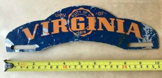 1940s? 1950s? University Of Virginia Uva License Plate Attachment Topper Rare