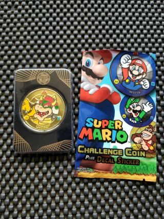 Nintendo Mario Challenge Coins Enterplay 2016 Gold Bowser Rare Promo Yes