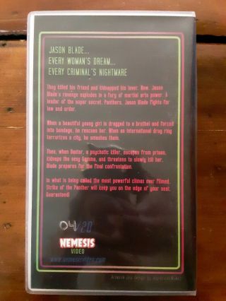 STRIKE OF THE PANTHER VHS NEMESIS VIDEO sov horror martial arts cult rare oop. 3