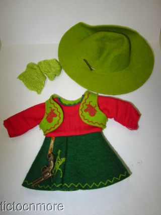 Vintage Vogue Ginny Doll Outfit Tagged Cowgirl Western Dress Vest Hat Boots