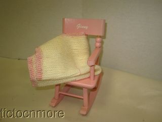 Vintage Vogue Ginny Doll Pink Wood Bedroom Furniture Rocking Chair