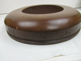 Antique Millinery Wood Hat Brim Block Mold Ring Form Hatmaker 561 7 1/8 2 5/8