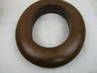 Antique Millinery Wood Hat Brim Block Mold Ring Form Hatmaker 561 7 1/8 2 5/8 3