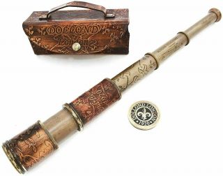 Steampunk Handheld Brass Telescope For Travelers,  Nautical Collector 
