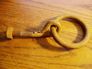 Horse Tie Hitching 2 7/8 " Ring Barn Door Pull Hand Forged Iron
