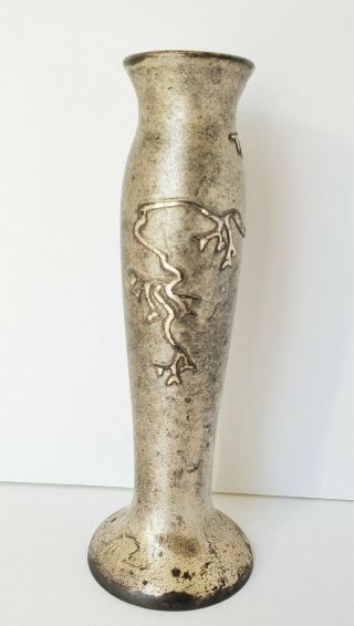 Arts & Crafts Heintz Metal Art Shop Sterling On Bronze Vase Patient 1912 8 1/2 "