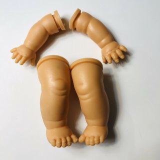 Baby Doll Set Of Vintage Rubber Chubby Arms 3” Legs 3 1/2” Parts Reborn