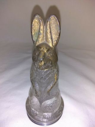 Antique Glass Colored Head Rabbit Candy Container