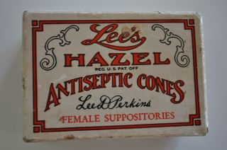 Vintage Suppositories Empty Box Quack Medicine Lee’s Hazel Antiseptic Cones