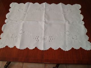 Vintage Linen White Table Cloth 31 " X 23 "