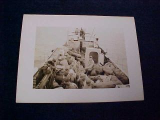 Rare Orig Ww2 Real Photo " D - Day " Yanks On Trip Over