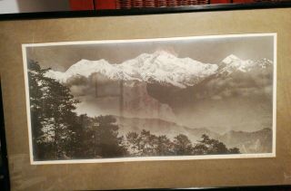 Rare Vintage Darjeeling India Mount Kanchenjunga Photo 28 X 58 No Frame Or Glass