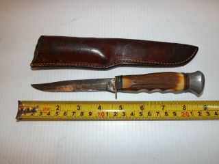 G.  C.  Co.  Solingen German Stag Antler Handle Bowie Knife " 497 " Antique
