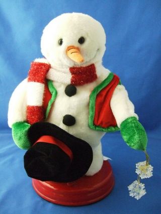 Gemmy Spinning Snowflake Frosty The Snowman Singing Dancing 11 " Tips Hat Rare
