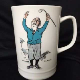 Vintage Golf Addict George Houghton Bone China Royal Windsor “the Moaner” Mug